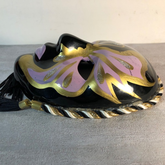 Vintage 80s Harlequin Venetian - decorative ceramic mask - Picture 3 of 8